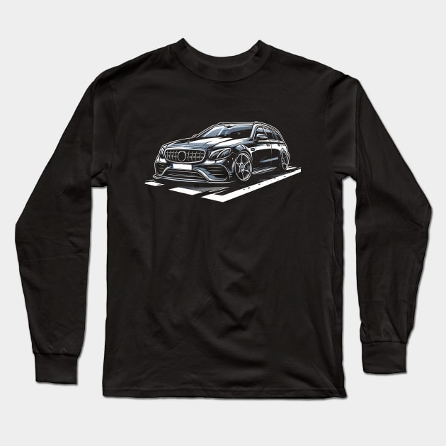Mercedes E Class Long Sleeve T-Shirt by TaevasDesign